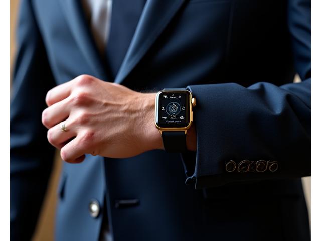 Luxury smartwatch showing a subtle, discrete notification icon amidst a minimalist watch face